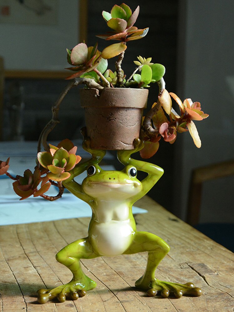 Resin Frog Fairy Flower Pot - Image 3