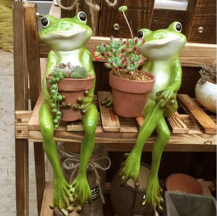 Resin Frog Fairy Flower Pot