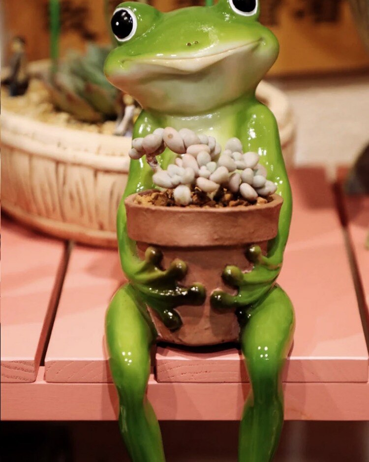 Resin Frog Fairy Flower Pot - Image 2
