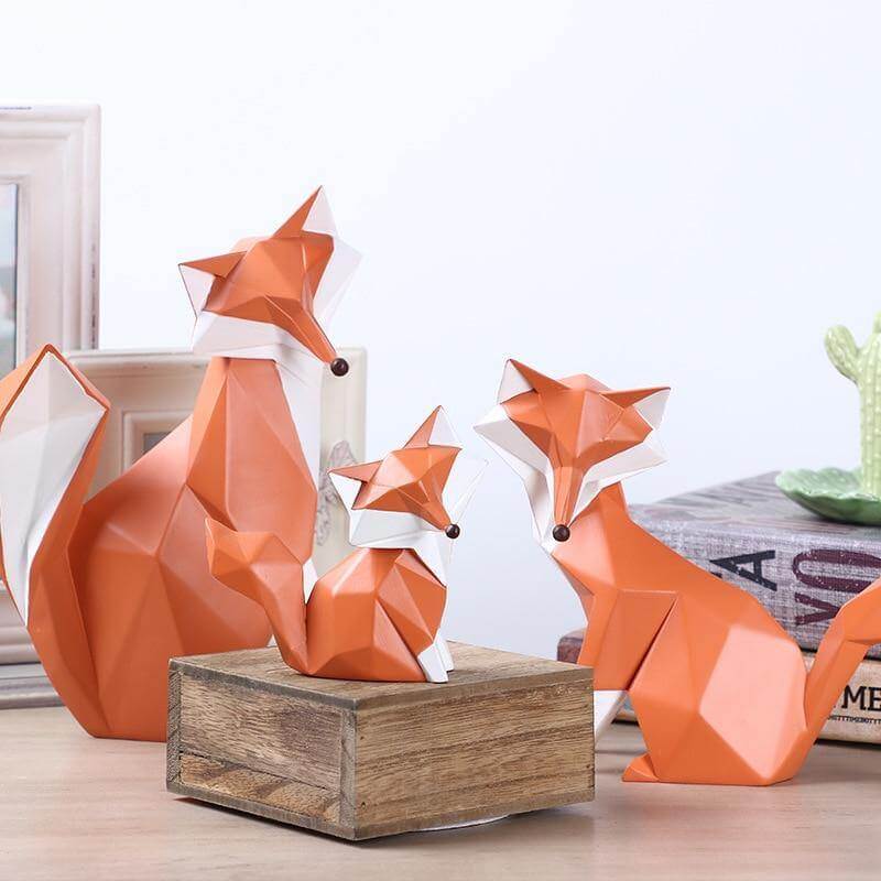 Nordic Geometric Abstract Fox Figurines - Image 3