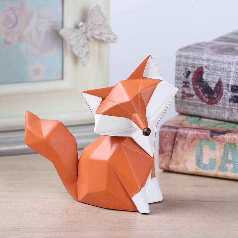 Nordic Geometric Abstract Fox Figurines - Image 4