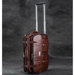 Retro Business Rolling PU Leather Travel Luggages