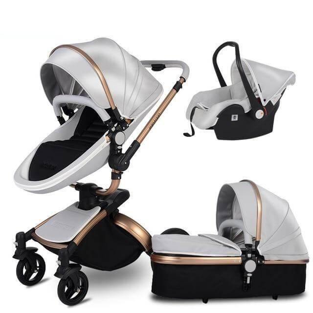 Modern Stylish Aluminium 3 in 1 Two way Baby Stroller - Image 4