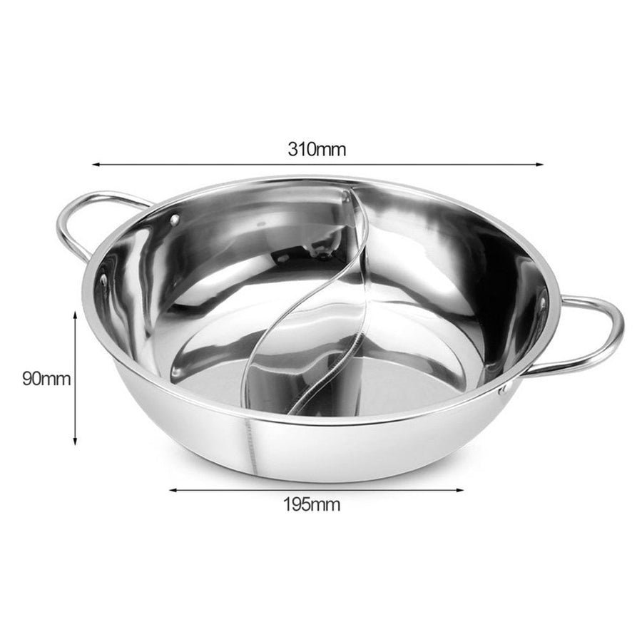 Hot Pot Twin Divided Stainless Steel Pan - Image 3
