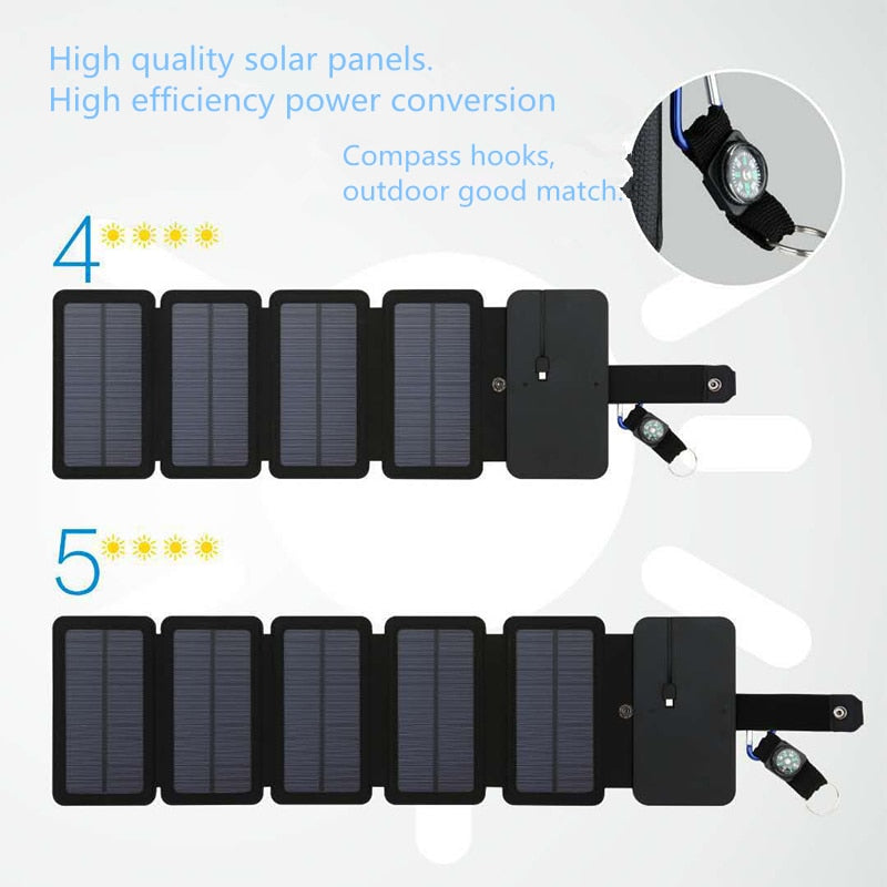 Foldable Portable Solar Panel Phone Charger