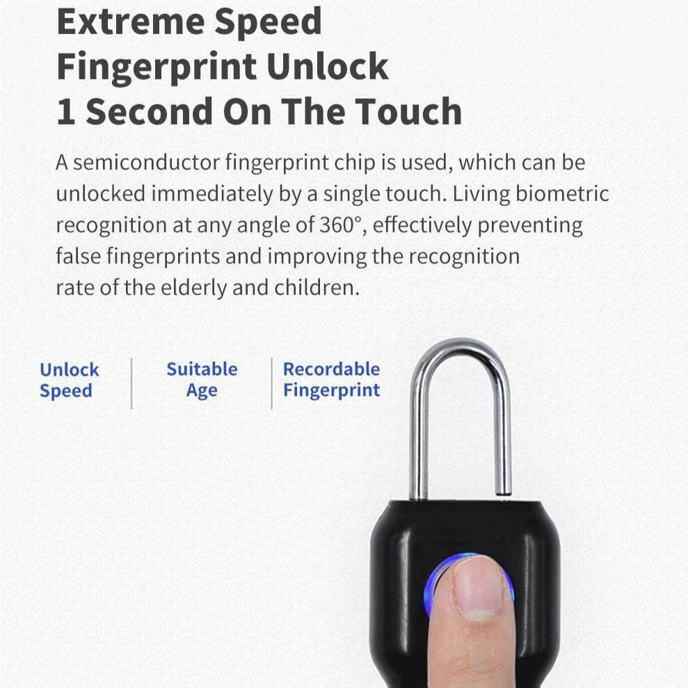 Smart Keyless Waterproof USB Fingerprint Lock