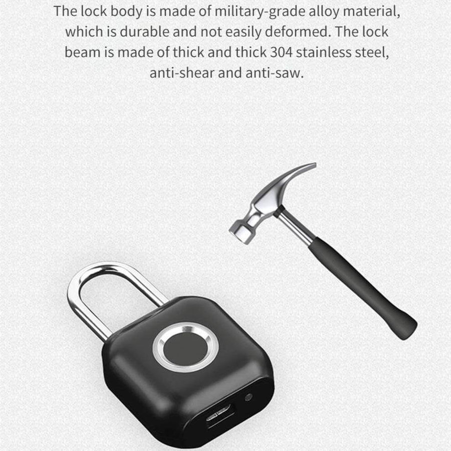 Smart Keyless Waterproof USB Fingerprint Lock - Image 6