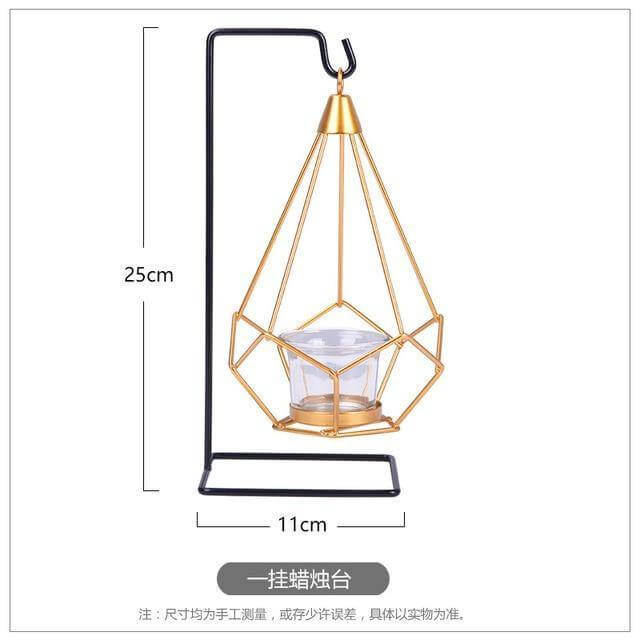 Nordic Gold Geometric Metal Candle Holder - Image 5