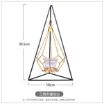 Nordic Gold Geometric Metal Candle Holder