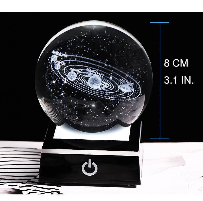 Crystal Globe Solar System Planet Lamp - MaviGadget