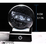 Crystal Globe Solar System Planet Lamp - MaviGadget