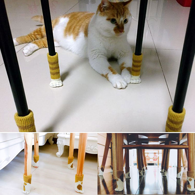 4Pcs Non-Slip Cat Paw Furniture Leg Covers