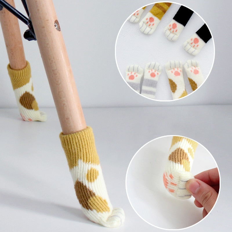 4Pcs Non-Slip Cat Paw Furniture Leg Covers