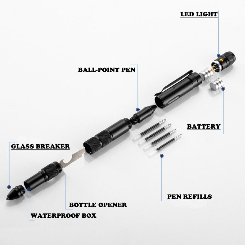 Multifunctional Military Style Emergency Tactical FlashPen - Image 4