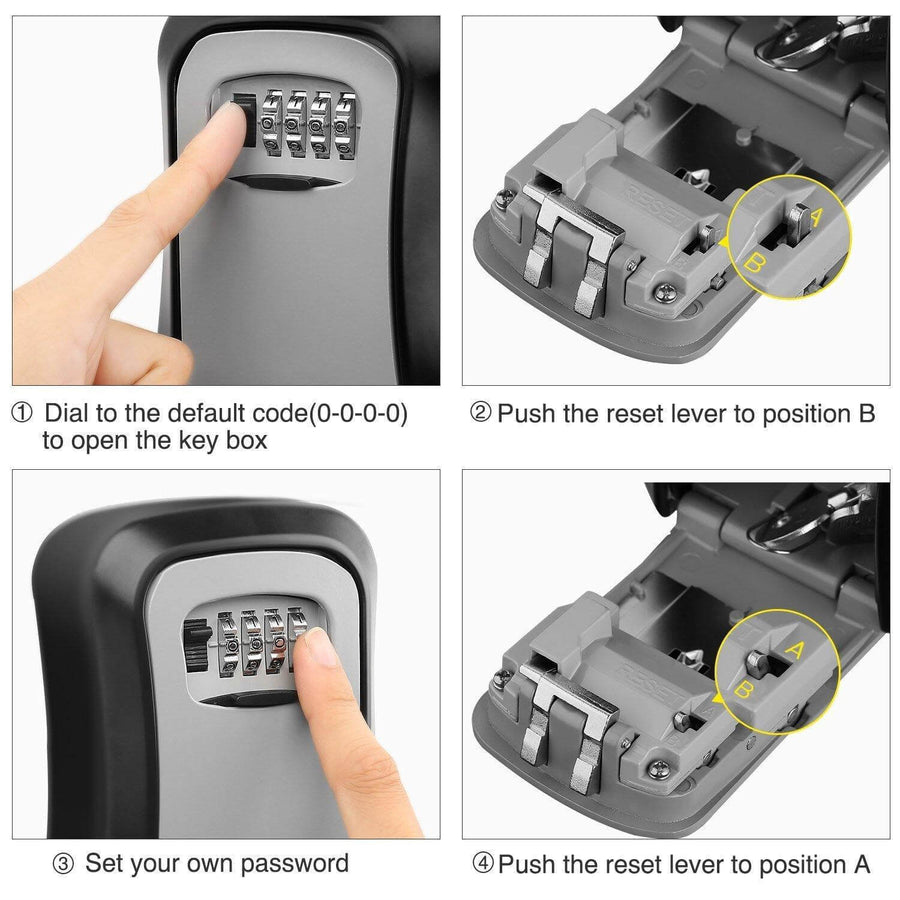 Weatherproof 4-Digit Combination Key Storage Lock Box - Image 3