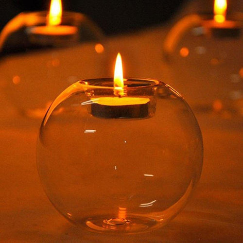 2pcs Crystal Glass Simple Candle Holder - Image 0