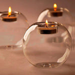 2pcs Crystal Glass Simple Candle Holder