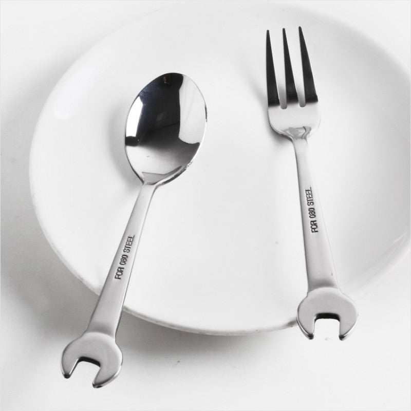 Creative Wrench Shape Fork Spoon Cutlery Set - Image 0