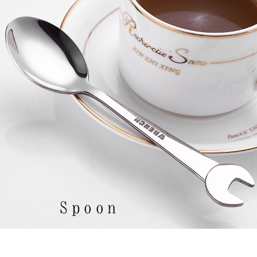 Creative Wrench Shape Fork Spoon Cutlery Set - Image 3