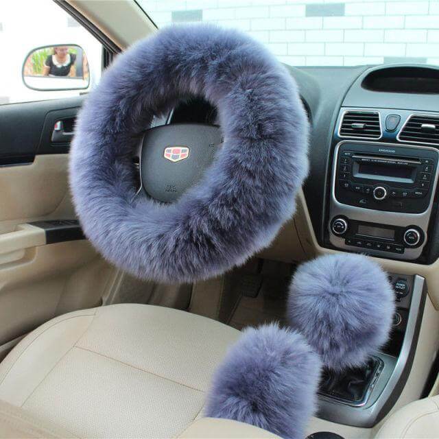 Universal Plush Warm Steering Wheel Cover - MaviGadget