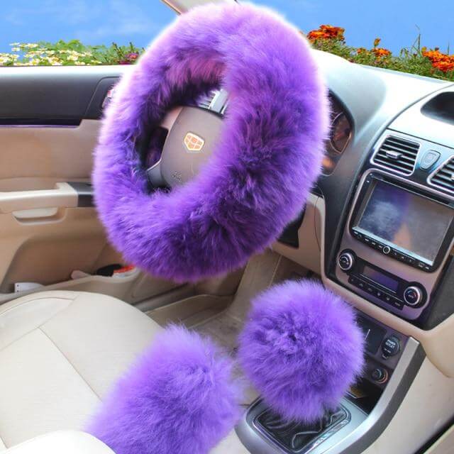 Universal Plush Warm Steering Wheel Cover - MaviGadget