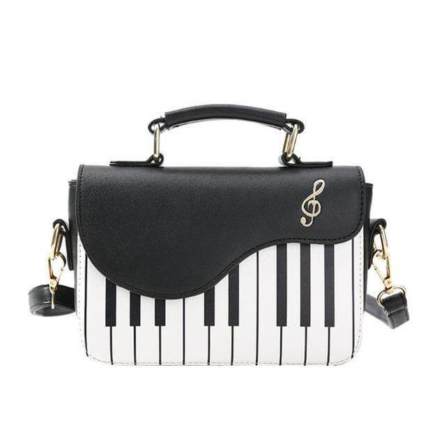 Leather Crossbody Piano Pattern Handbag - Image 4