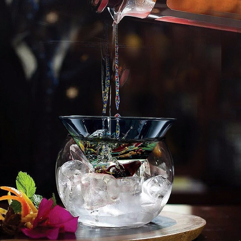 Crystal Iced Cone Cocktail Glass - Image 1