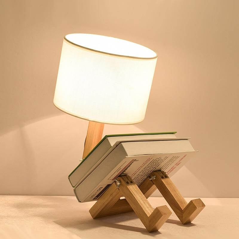 Creative Book Holder Robot Shape Table Lamp - Image 0
