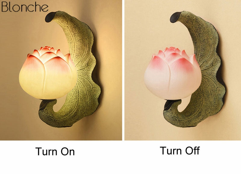 Lotus Flower Retro Wall Lamp