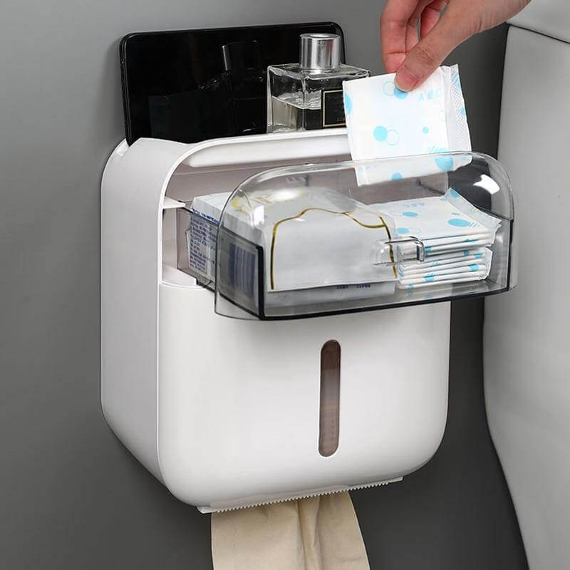 Waterproof Wall Mounted Bathroom Tissue Organizer - Image 8