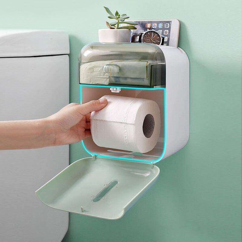 Waterproof Wall Mounted Bathroom Tissue Organizer