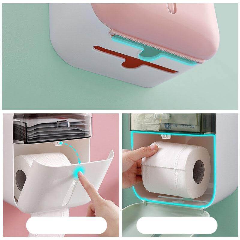 Waterproof Wall Mounted Bathroom Tissue Organizer