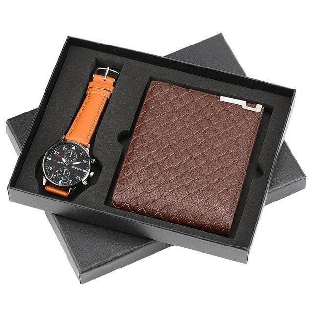 Men Watches Steel/Leather Gift Set - Image 5