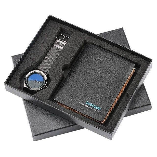 Men Watches Steel/Leather Gift Set - Image 10