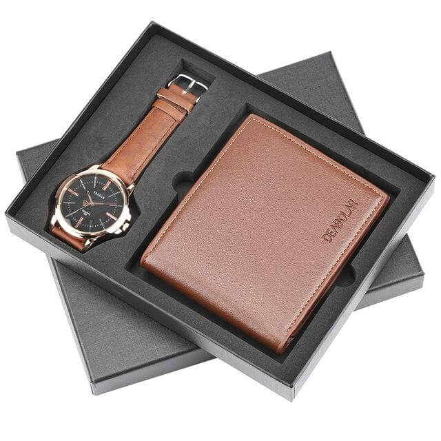 Men Watches Steel/Leather Gift Set - Image 17