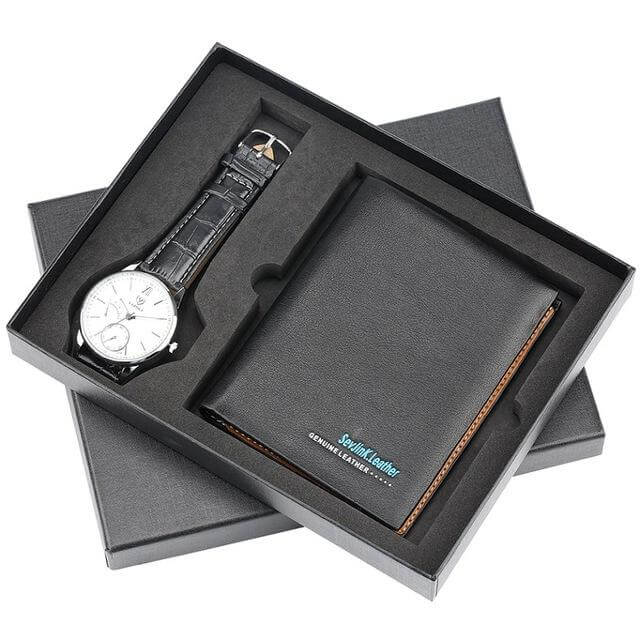 Men Watches Steel/Leather Gift Set - Image 15