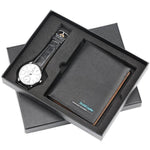 Men Watches Steel/Leather Gift Set