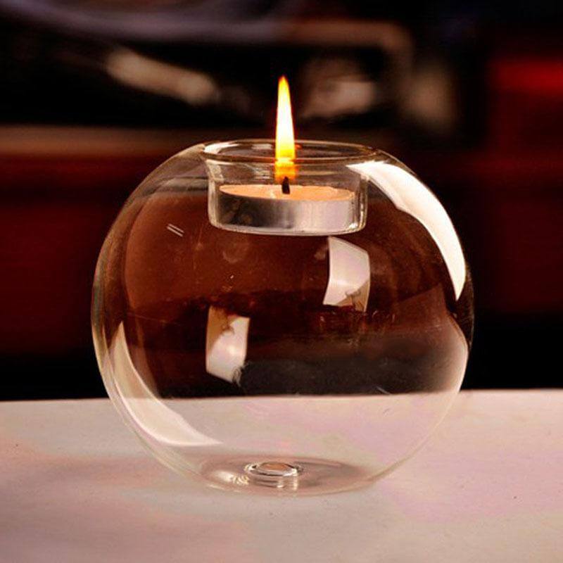 2pcs Crystal Glass Simple Candle Holder - Image 1