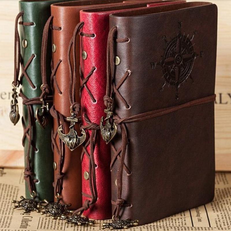 Retro PU Leather Pirate Spiral Notebook - Image 0
