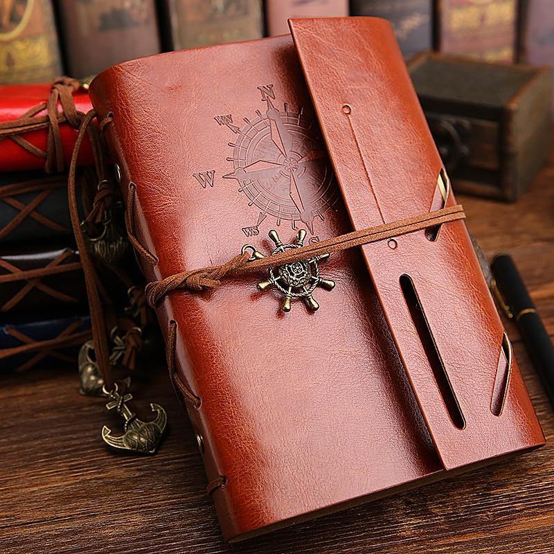 Retro PU Leather Pirate Spiral Notebook - MaviGadget