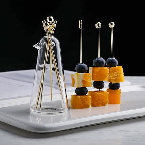 Elegant Stainless Steel Fruit Fork Jar - Image 0