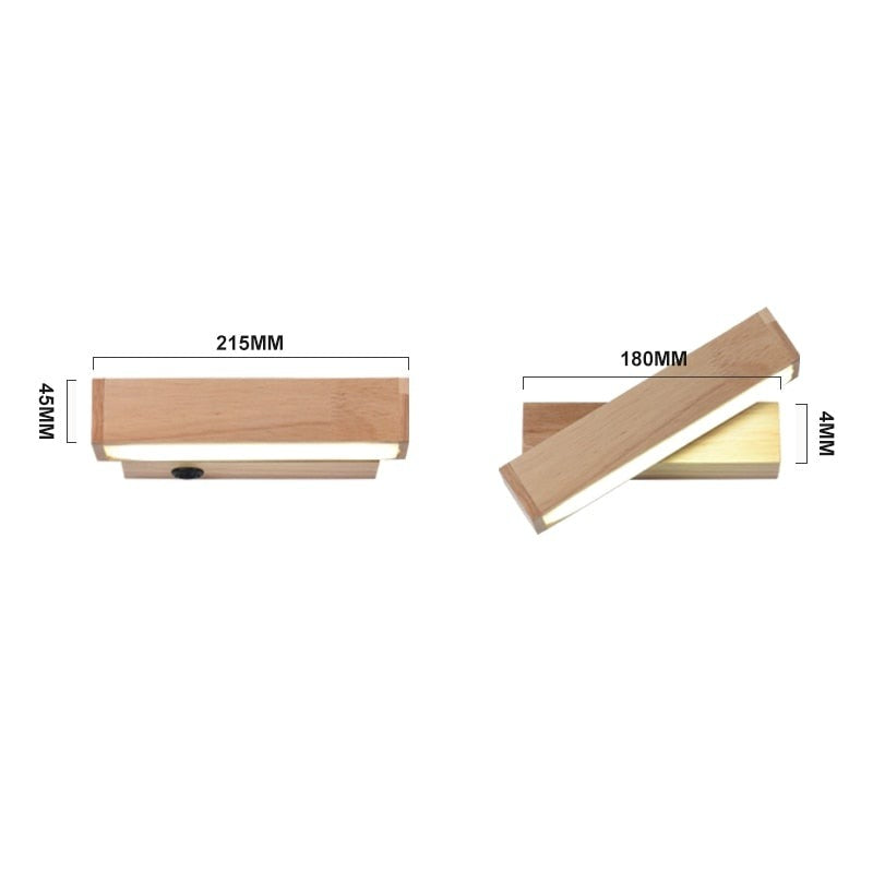 Nordic Design Rotating Bedside Wooden Wall Lamp - Image 5