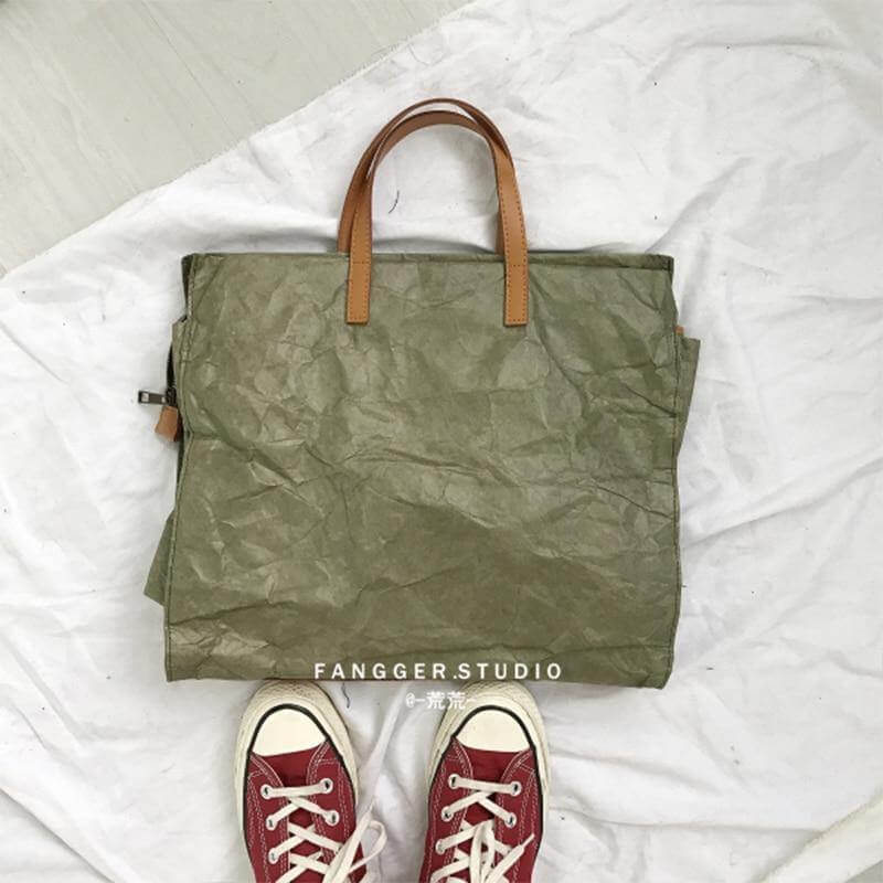 Women Kraft Paper Handbag and Shoulder Bag - Image 3