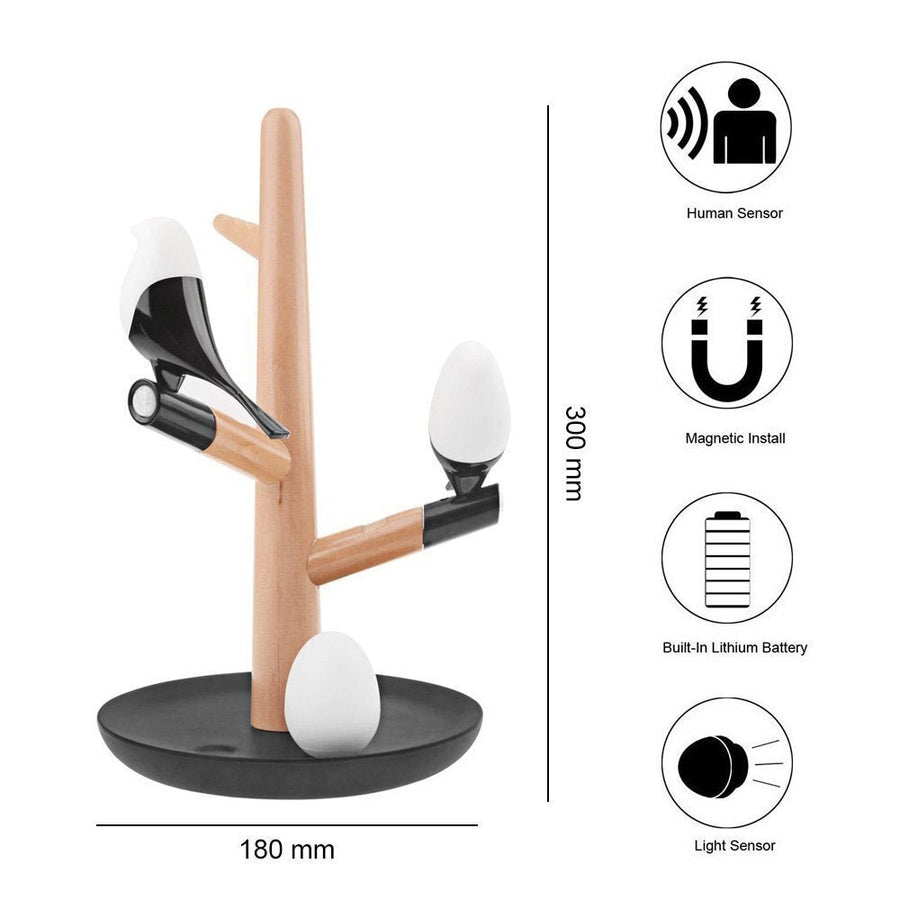Smart Creative Chargeable Atmosphere Tree Bird Lamp - Image 3