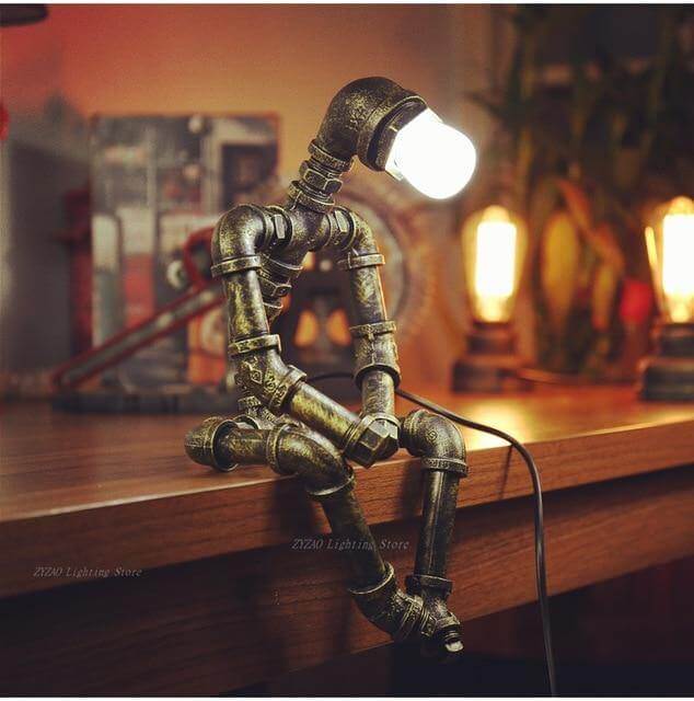 Creative Iron Vintage Robotic Lamps