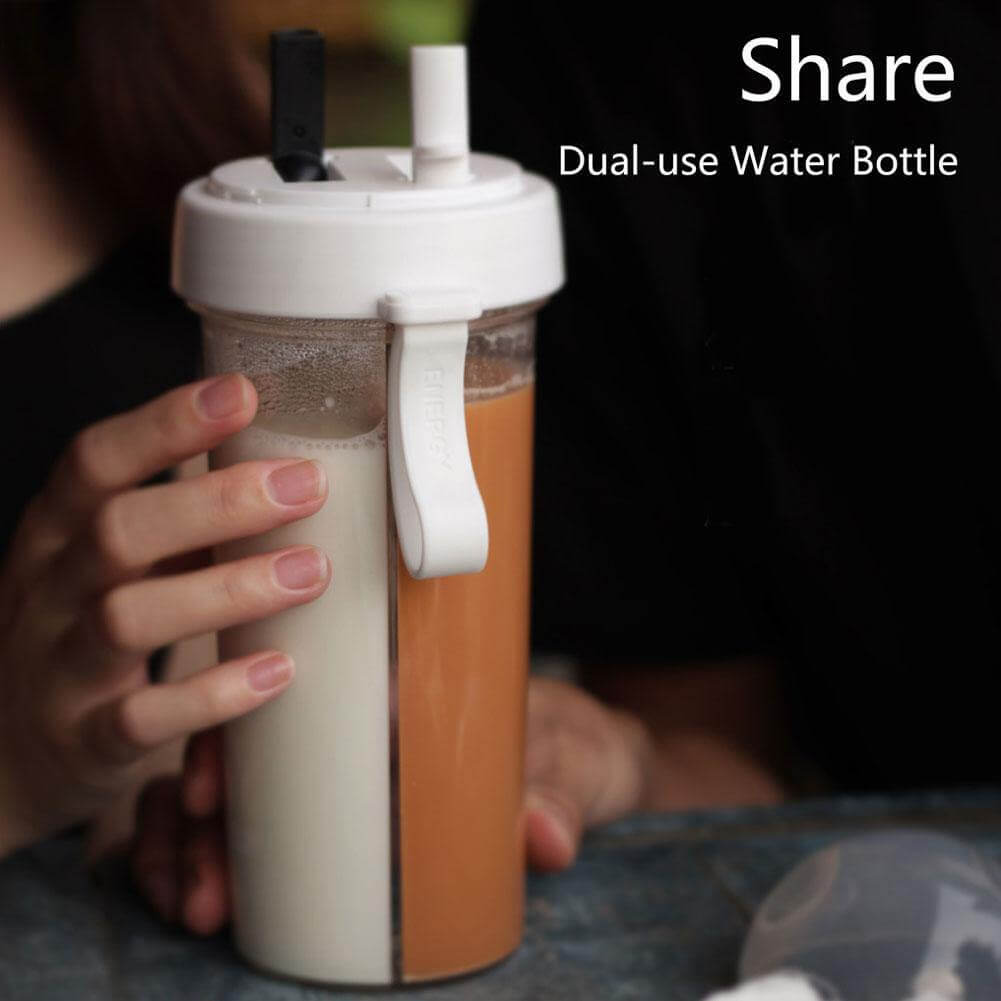 Dual Straw Separate Bottle