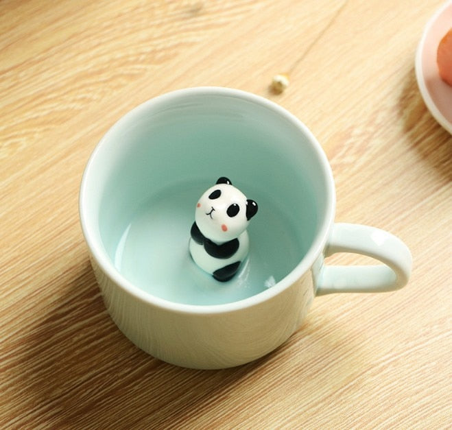 3D Creative Cartoon Animal Ceramic Mugs