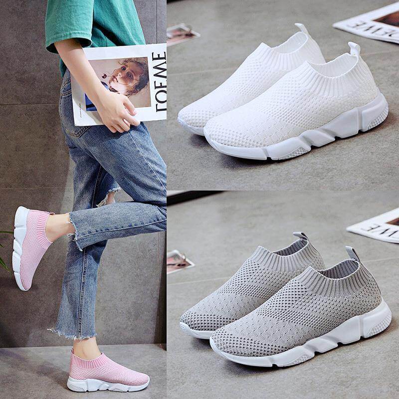 Breathable Slip on Knit Running Shoes - Image 2