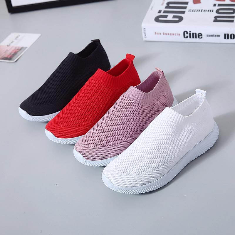 Breathable Slip on Knit Running Shoes - Image 1