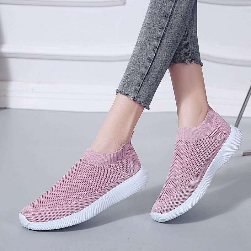 Breathable Slip on Knit Running Shoes - Image 22